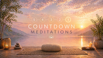 Sunset over calm water, Countdown Meditations collection artwork